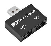 Convertidor de extensión USB 2.0 1 Macho a 2 Hembra, Adaptador Divisor USB Macho a 2 Hembra, Mini concentrador USB 2.0 de 2 Puertos para sincronización de Carga de Datos(Negro)
