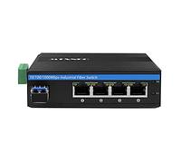 Convertidor de fibra Gigabit Ethernet de 5 puertos para exterior duro conmutador de red industrial en riel DIN 100/1000Base-T a LC hasta 20 km (con transceptor SFP)