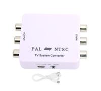 Convertidor de formato de vídeo de diseño compacto y robusto, compatible con entrada PAL NTSC SECAM y conectividad de entrada/salida AV para