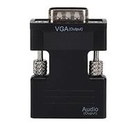 Convertidor de Interfaz Multimedia de Alta Definición a VGA con Salida de Audio HD para Uso Doméstico y de Oficina, Diseño Compacto de ABS y Aleación de Aluminio (Black)