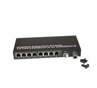 Convertidor de medios Conmutador de fibra 8 RJ45 2 puertos SFP UTP Media Converter Gigabit Ethernet 10/100/1000M(With sc 20km)