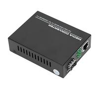 Convertidor de Medios de Fibra Gigabit SFP a RJ45 10/100/1000Mbps, Cable de Fibra óptica LC Dual Multimodo de 850 NM, Carcasa de Metal, Negro TLG G310. LED de Estado para TX, FX
