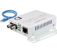 Convertidor de medios de fibra ST Gigabit de modo único, módulo de fibra integrado de 20 km ST a UTP Cat5e Cat6 10/100/1000 RJ-45, detección automática Gigabit o Fast Ethernet, marco jumbo, soporte