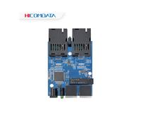 Convertidor de medios Ethernet de 2 fibras, 2 RJ45 SC 10M/100M/1000M, conmutador de medios Ethernet