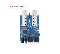 Convertidor de medios Ethernet de 2 fibras, 2 RJ45 SC 10M/100M/1000M, conmutador de medios Ethernet