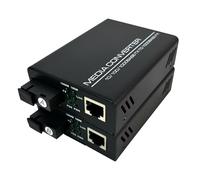 Convertidor de Medios Ethernet Gigabit Convertidor de Fibra Monomodo de 10/100/1000 Mbps Conversor de Medios de Fibra con Un Solo Puerto RJ45, SC, Fuente de Alimentación Externa de 5 V, 2 Paquetes