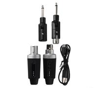 Convertidor de micrófono inalámbrico 2.4G Receptor transmisor XLR, sistema de audio digital para micrófonos dinámicos, alcance de 50 m, recargable por USB, 8-10H vidas, interfaz de metal, (1 en 1)