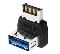 Convertidor de panel frontal USB 3.1 | Adaptador de encabezado USB 3.1 a tipo E para placas base de computadora,Panel Conector de manillar de 90 grados para jóvenes, mujeres y adolescentes