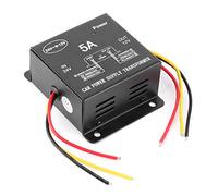Convertidor de Potencia 5A, Transformador Reductor de 24V a 12V, Carcasa de Hierro Resistente para camión, RV, yate, Audio, navegación, reajuste, Negro, 60W