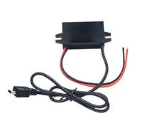 Convertidor de Potencia for Coche de 12V, 24V a 5V, 3A, Mini Adaptador de Salida USB, Fuente de alimentación de Voltaje Reductor, DC-DC con protección inversa(Mini USB)