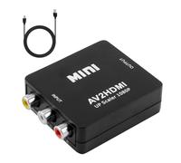 Convertidor de RCA a HDMI, Adaptador de AV a HDMI 1080P/720P, miniconvertidor de vídeo y Audio Compuesto, con Cable USB Compatible con Wii, PS2, Xbox, Gamecube, Reproductor de DVD y TV.