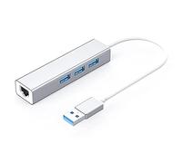 Convertidor de tarjeta de red USB 3.0 a divisor de red RJ45 de uno a tres tipo C a Gigabit