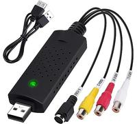 Convertidor de Video y Audio USB 2.0, Transferencia Captura Convertidora VHS VCR TV a DVD RW Digital Grabador para Windows 2000/10/8/7/ XP/Vista, Conector RCA o S-Video, Audio Formato VHS, VCR, DVD