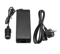 Convertidor de voltaje 220 V a 12 V: adaptador de corriente 180 W/15 A para coche, toma de encendedor para enfriador de compresor y aspirador de coche