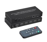 Convertidor Digital, Conmutador 5x1 4K a 60 Hz con Extractor de, selector 5 en 1, Compatible HDR10 ARC 18 Gbps
