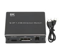 Convertidor divisor DisplayPort1 4, conmutador bidireccional 8K con soporte Plug and Play para configuraciones de doble monitor, salida de alta