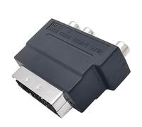 Convertidor euroconector a 3RCA con adaptador macho a hembra de 21 pines y botón de encendido/apagado