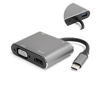 Convertidor HD, Interfaz Multimedia Tipo C a HD, Estación de Acoplamiento VGA USB3.0, Convertidor 4 en 1 4K Plug Play para Computadora, Computadora Portátil