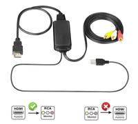 Convertidor HDMI a RCA, solución de cable todo en uno para convertir señales HDMI digitales a RCA analógicas, instalación Plug and Play.