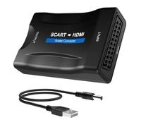 Convertidor HDMI a SCART 1080P, Adaptador HDMI a SCART con Cable USB, Adaptador HDMI a Euroconector Compatible con PS3 PS4 PS5 Xbox DVD BLU-Ray TV Box, HDMI to SCART PAL NTSC
