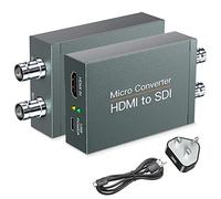 Convertidor HDMI a SDI, HDMI a 3G-SDI/HD-SDI, incrustador de audio, convertidor SDI de 2 vías, adaptador de salida dual SDI, compatible con 1080P para cámara de cine en casa