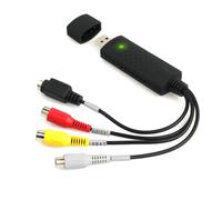 Convertidor Hi8 VHS a digital, tarjeta de captura de vídeo USB 2.0, capturador de audio y vídeo AV, grabador USB de un solo canal para