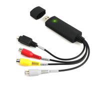 Convertidor Hi8 VHS a digital, tarjeta de captura de vídeo USB 2.0, capturador de audio y vídeo AV, grabador USB de un solo canal para