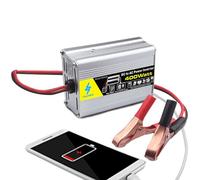 Convertidor - Inversor, 400W Power | 12V DC a 220V AC Pure Unit, Extensión de Clip Portátil, Compacto Robusta Carretilla Solar RV Dispositivo cargador de electrodomésticos para acampar en casa