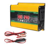 Convertidor Inversor Coche 3 Puertos Toma CA Pantalla Voltaje Convertidor CC 12 V A CA 220 V Adaptador Corriente 4,2 A Inversor para Coche(Yellow)