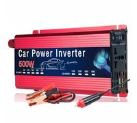Convertidor Inversor Corriente Coche 12 V Y 220 V Doble USB 500 W 1500 W Y 2000 W con Enchufe Universal Solar Inversor para Coche(500W)