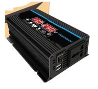 Convertidor Inversor Corriente Coche con Pantalla LED 4000 W 12 V A 220 V/110 V Adaptador Cargador Protección Múltiple Transformador Voltaje USB Inversor para Coche(Negro)