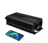 Convertidor Inversor Potencia Coche 2600 W/4000 W CC 12 V CA 220 V Pantalla LED Transformador Voltaje Carga Portátiles Ventiladores Y Motosierras Inversor para Coche(4000W Peak LED)