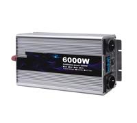 Convertidor Inversor Potencia Onda Sinusoidal Pura 3000 W/6000 W Convertidor CC 12 V A CA (2 Salidas) 220 V con Puertos Carga USB 2,1 A Inversor para Coche(6000W,220-230V AC 12V)