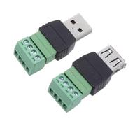 Convertidor Macho Enchufable USB 2.0 Terminales de Tornillo 4 Pines | Soporte para Cables de Varios Calibres, Diseño Compacto , Contactos en Forma, para Técnicos de Control y Bricolaje