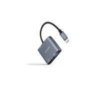 Convertidor - Nanocable - USB-C a HDMI/VGA/USB3.0 - 15 cm - Gris - Adaptador multipuerto