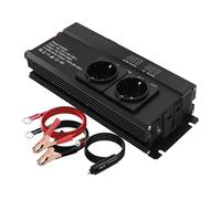 Convertidor Potencia para Coche 1300 W/2600 W CC 12 V CA 220 V Enchufe UE Y Universal Salida USB Carga Rápida Inversor Voltaje Pantalla LED Convertidor(1000W-2000W Black)