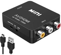 Convertidor RCA a HDMI 1080P AV RCA a HDMI, convertidor de audio y vídeo CVBS compuesto para PC, portátil, Mini, Xbox, PS2, PS3, TV, STB, VHS, VCR, DVD, compatible con PAL/NTSC con cable de