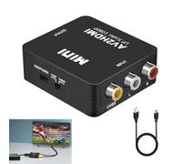 Convertidor RCA a HDMI, Adaptador AV a HDMI Video Compuesto Mini con Entrada RCA a Salida 720P/1080P, Conversor Compatible con PS2, PS3, Xbox, Wii, VCR, Reproductores de DVD, STB, para TV y Monitores