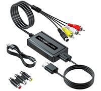 Convertidor RCA Svideo a HDMI, Compatible con Interruptor de relación de Aspecto 4: 3/16: 9, Interruptor de Salida HDMI 720P/1080P, convertidor S-Video AV RCA a HDMI para VHS/DVD/Wii/PS1/PS2/N64/NGC
