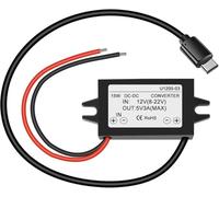Convertidor Reductor DC de 12V a 5V 3A, Adaptador de Corriente USB-C Impermeable de 25W, Interfaz Tipo C, USB C 12v Voltaje, Compatible para Teléfonos Móviles y Dispositivos Electrónicos