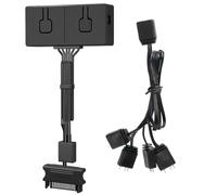 Convertidor RGB Hub de Transferencia 12V RGB a 5V ARGB con Divisor 4 Vías y Controlador Manual Compatible con Placa Base 12V 4 Pines para Control de Dispositivos 5V ARGB 50 Modos de Color