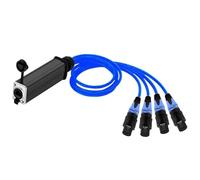 Convertidor RJ45 CAT5 hembra a XLR macho de 4 canales y 3 pines, conector IP65, cable adaptador de audio(1xD1042H-F-Blue,3M)