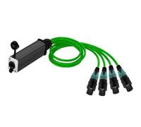 Convertidor RJ45 CAT5 hembra a XLR macho de 4 canales y 3 pines, conector IP65, cable adaptador de audio(1xD1042H-F-Green,14M)
