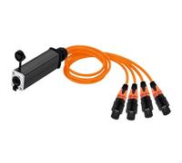 Convertidor RJ45 CAT5 hembra a XLR macho de 4 canales y 3 pines, conector IP65, cable adaptador de audio(1xD1042H-F-Orange,5M)