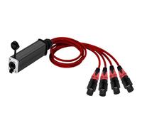 Convertidor RJ45 CAT5 hembra a XLR macho de 4 canales y 3 pines, conector IP65, cable adaptador de audio(1xD1042H-F-Red,10M)