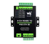 Convertidor RS485 a Ethernet PoE aislado industrial de 4 canales, compatible con Modbus/MQTT/JSON