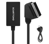 Convertidor SCART a HD con cable, adaptador de audio y video 720P/1080P para TV, monitor y proyector.