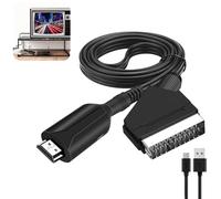 Convertidor SCART a HDMI 1080p/720p, Cable Euroconector a HDMI - Adaptador Euroconector a HDMI con Cable, Compatible con HDTV, DVD, BLU-Ray, VCR, Proyector y Consolas de Juegos