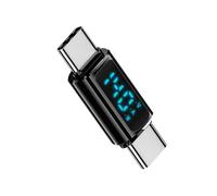 Convertidor tipo C, adaptador USB C a USB C,Adaptador tipo C a C de 140 W con pantalla digital - Convertidor de cable de cargador, paso de vídeo de 8K a 60 Hz, adaptador C de carga rápida par