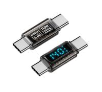 Convertidor tipo C, adaptador USB C a USB C - Adaptador tipo C a C de 140 W con pantalla digital,Convertidor de cable de cargador, paso de vídeo de 8K a 60 Hz, adaptador C de carga rápida par